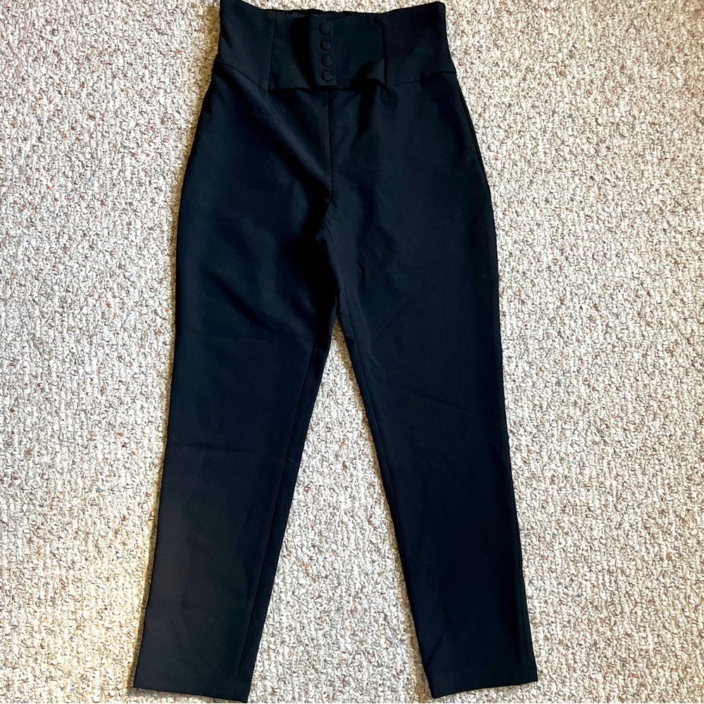 Bardot Black Corset High Waist Ankle Pants size women’s medium US 6 chic trouser